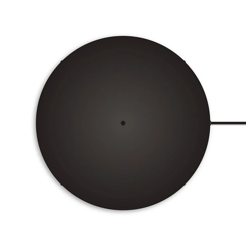 Pavillon rond en aluminium Ø 50 cm avec équerre et Câble de mise à la terre, avec 1 trou frontal - Noir