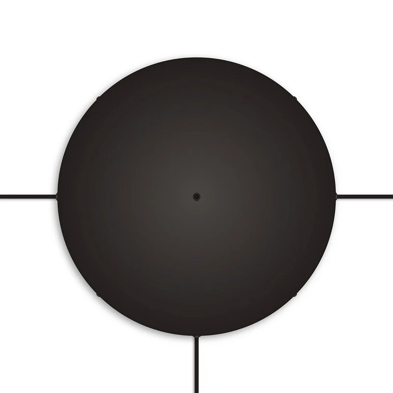 Pavillon rond en aluminium Ø 50 cm avec équerre et Câble de mise à la terre, avec 1 trou frontal - Noir