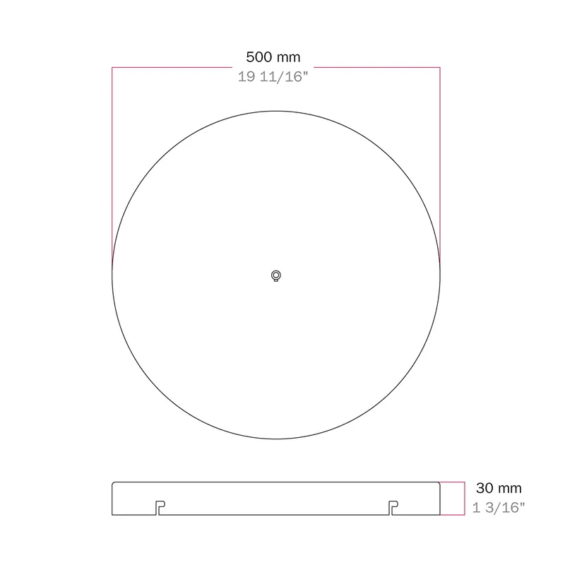 Pavillon rond en aluminium Ø 50 cm avec étrier et câble de mise à la terre, avec 1 trou frontal - Blanc Mat