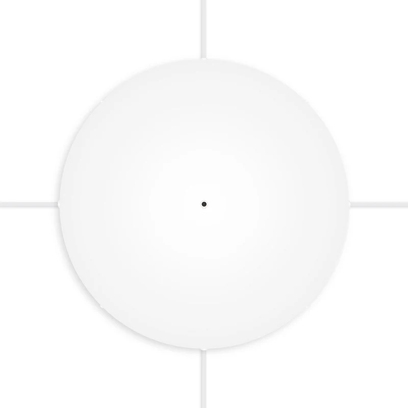 Pavillon rond en aluminium Ø 50 cm avec étrier et câble de mise à la terre, avec 1 trou frontal - Blanc Mat