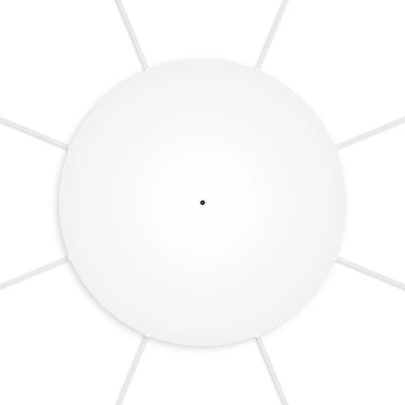 Pavillon rond en aluminium Ø 50 cm avec étrier et câble de mise à la terre, avec 8 trous latéraux - Blanc Mat