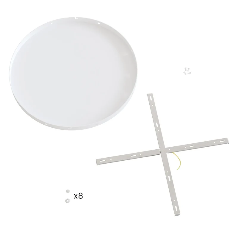 Pavillon rond en aluminium Ø 50 cm avec étrier et câble de mise à la terre, avec 8 trous latéraux - Blanc Mat