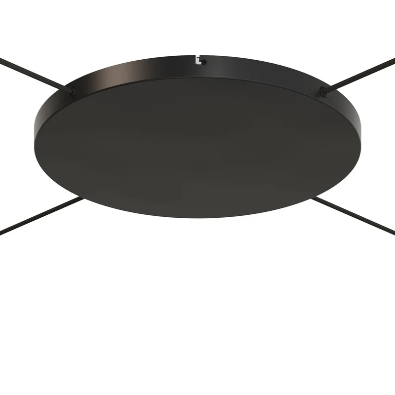 Pavillon rond en aluminium Ø 50 cm avec étrier et câble de mise à la terre, avec 4 trous latéraux - Noir
