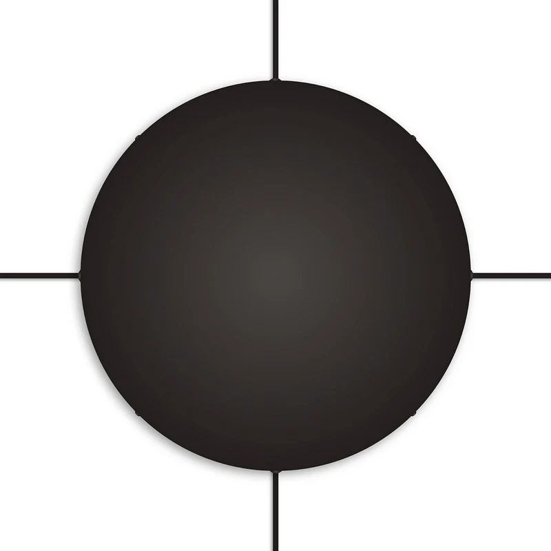 Pavillon rond en aluminium Ø 50 cm avec étrier et câble de mise à la terre, avec 4 trous latéraux - Noir
