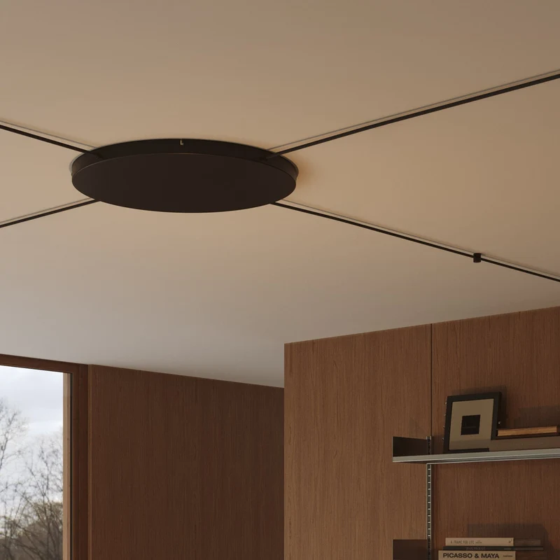 Pavillon rond en aluminium Ø 50 cm avec étrier et câble de mise à la terre, avec 4 trous latéraux - Noir