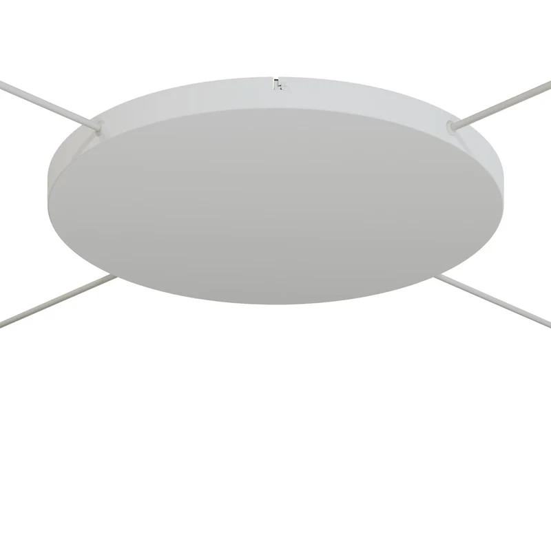 Pavillon rond en aluminium Ø 50 cm avec étrier et câble de mise à la terre, avec 4 trous latéraux - Blanc Mat