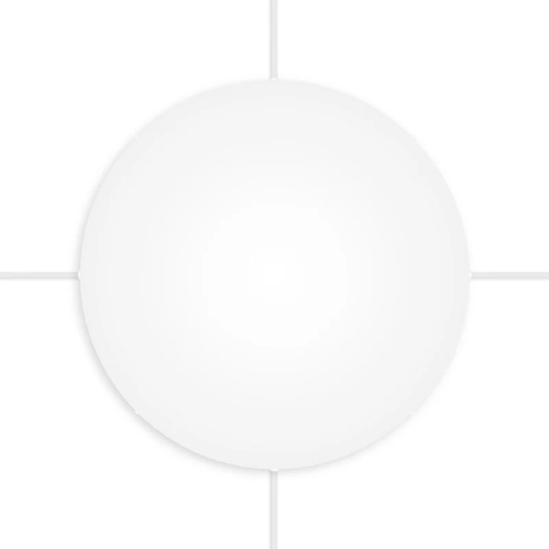 Pavillon rond en aluminium Ø 50 cm avec étrier et câble de mise à la terre, avec 4 trous latéraux - Blanc Mat