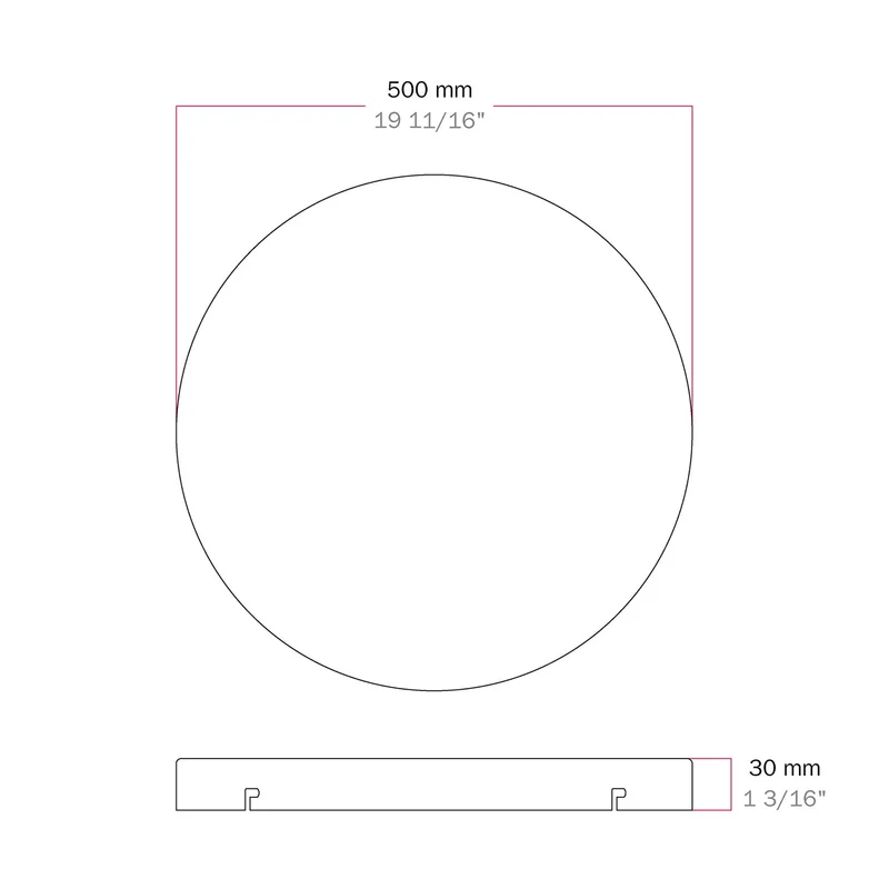 Pavillon rond en aluminium Ø 50 cm avec étrier et câble de mise à la terre, sans trous - Noir