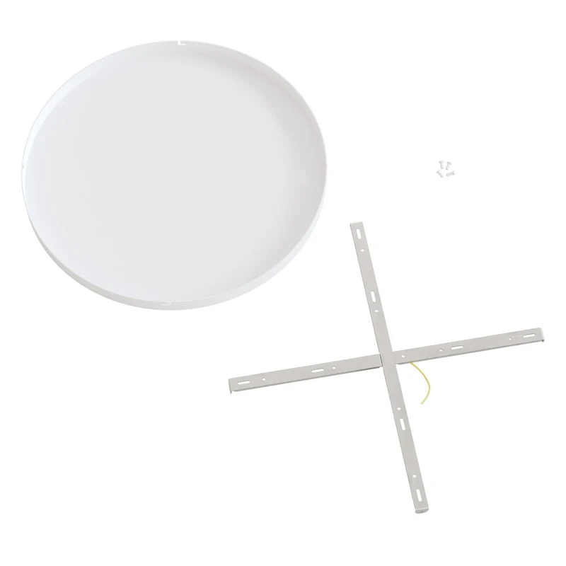 Pavillon rond en aluminium Ø 50 cm avec étrier et câble de mise à la terre, sans trous - Blanc Mat