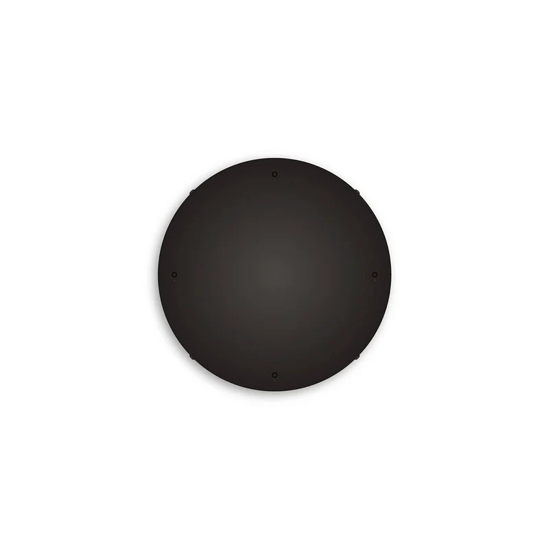Pavillon rond en aluminium Ø 30 cm avec équerre et Câble de mise à la terre, avec 4 trous frontaux - Noir
