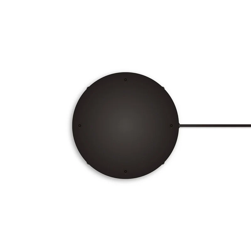 Pavillon rond en aluminium Ø 30 cm avec équerre et Câble de mise à la terre, avec 4 trous frontaux - Noir