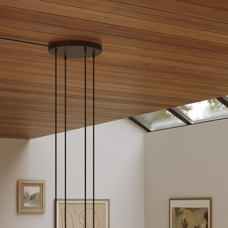 Pavillon rond en aluminium Ø 30 cm avec équerre et Câble de mise à la terre, avec 4 trous frontaux - Noir