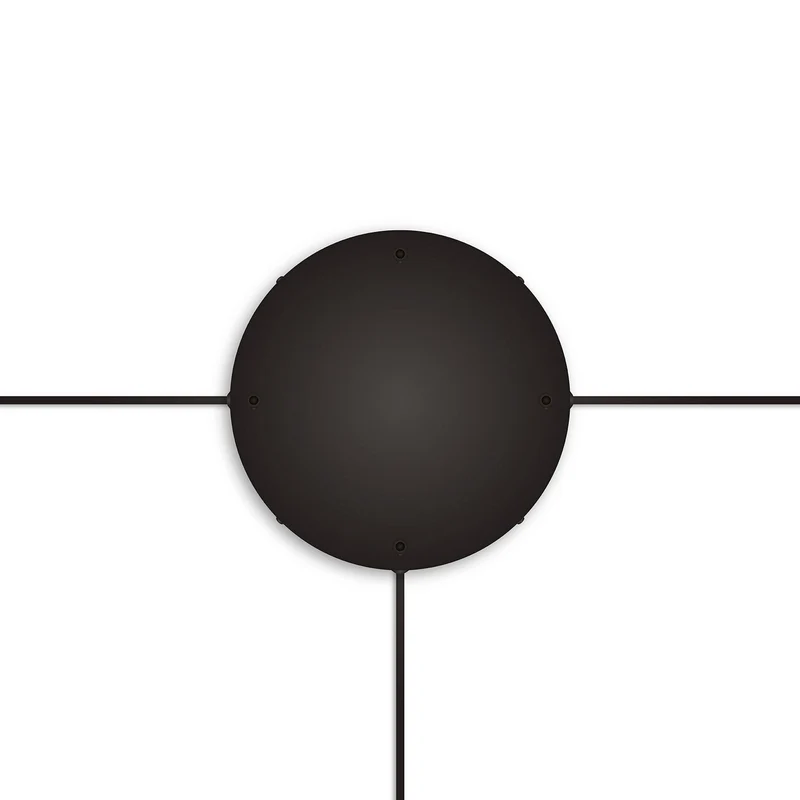 Pavillon rond en aluminium Ø 30 cm avec équerre et Câble de mise à la terre, avec 4 trous frontaux - Noir