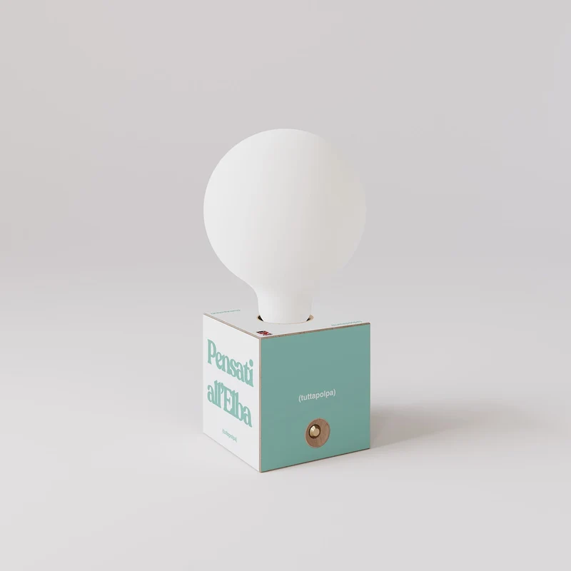 Lampe à batterie Cabless03 « Pensati all’Elba » avec ampoule globe effet porcelaine - Tuttapolpa