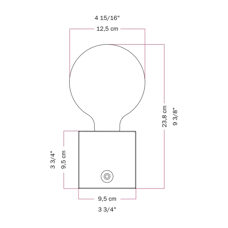Lampe à batterie Cabless03 « Bimbi c’est l’onde » avec ampoule globe effet porcelaine - Tuttapolpa