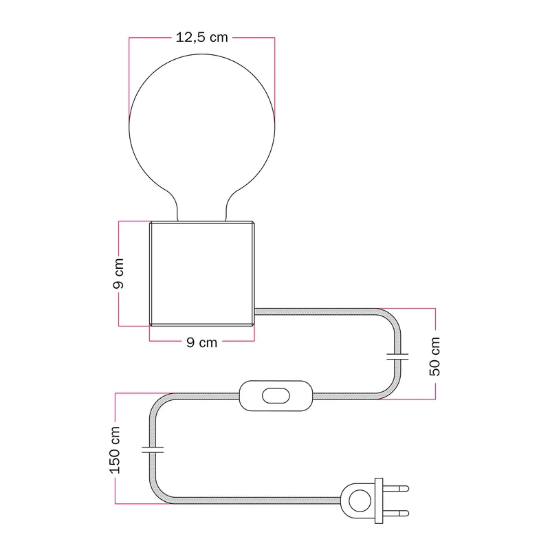 Lampe de table Cubetto "Futur" avec Ampoule globe effet porcelaine - Futur festival
