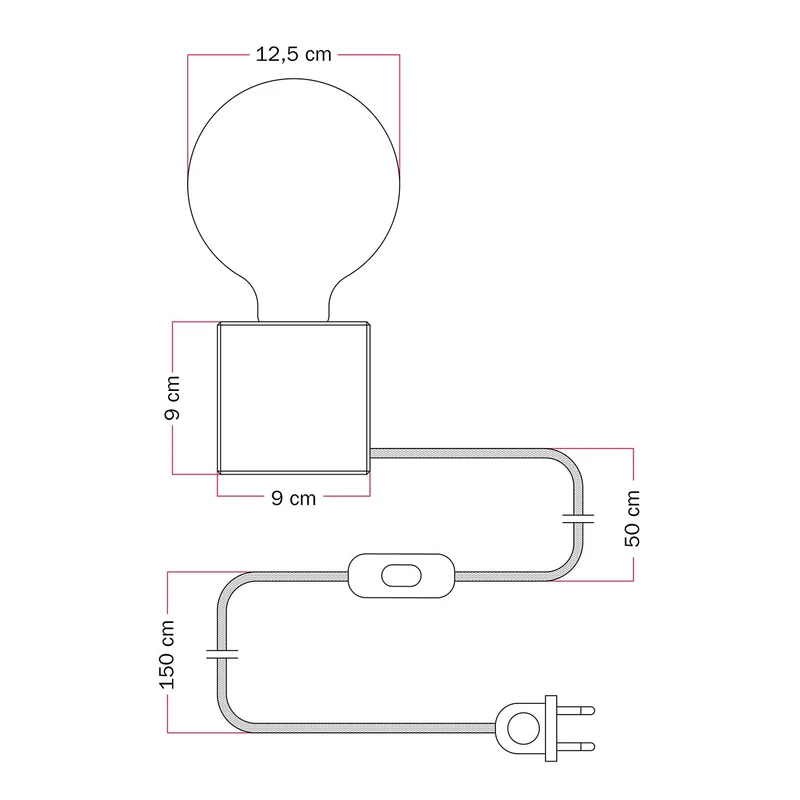 Lampe de table Cubetto "Pensati all’Elba" avec ampoule globe effet porcelaine - Tuttapolpa