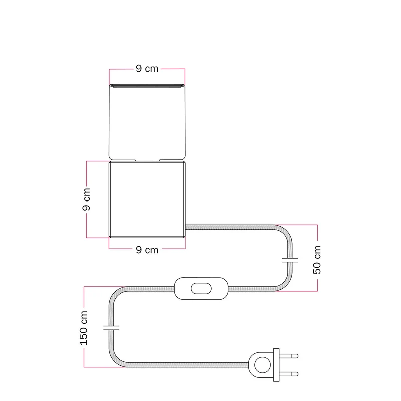 Lampe de table Cubetto « Pensati all’Elba » avec Ampoule Ghost - Tuttapolpa