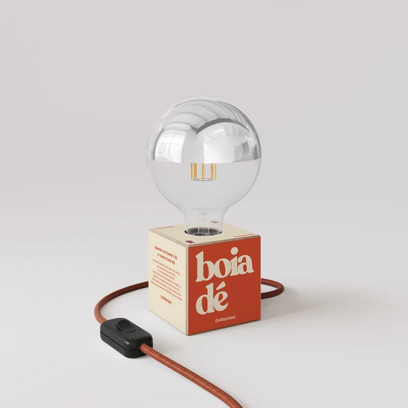Lampe de table Cubetto "Boia de" avec Ampoule globe demi-sphère argent - Tuttapolpa
