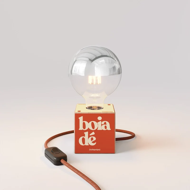 Lampe de table Cubetto "Boia de" avec Ampoule globe demi-sphère argent - Tuttapolpa