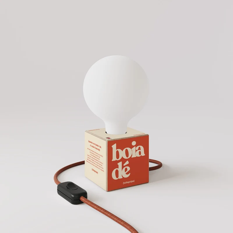 Lampe de table Cubetto "Boia de" avec ampoule globe effet porcelaine - Tuttapolpa