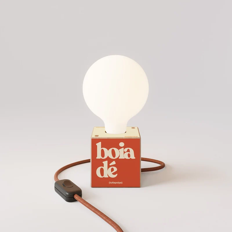 Lampe de table Cubetto "Boia de" avec ampoule globe effet porcelaine - Tuttapolpa
