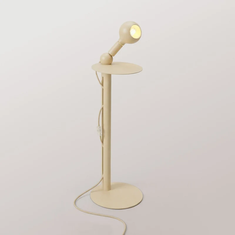 Rocco - Lampe sur pied avec ampoule Camo - Crème