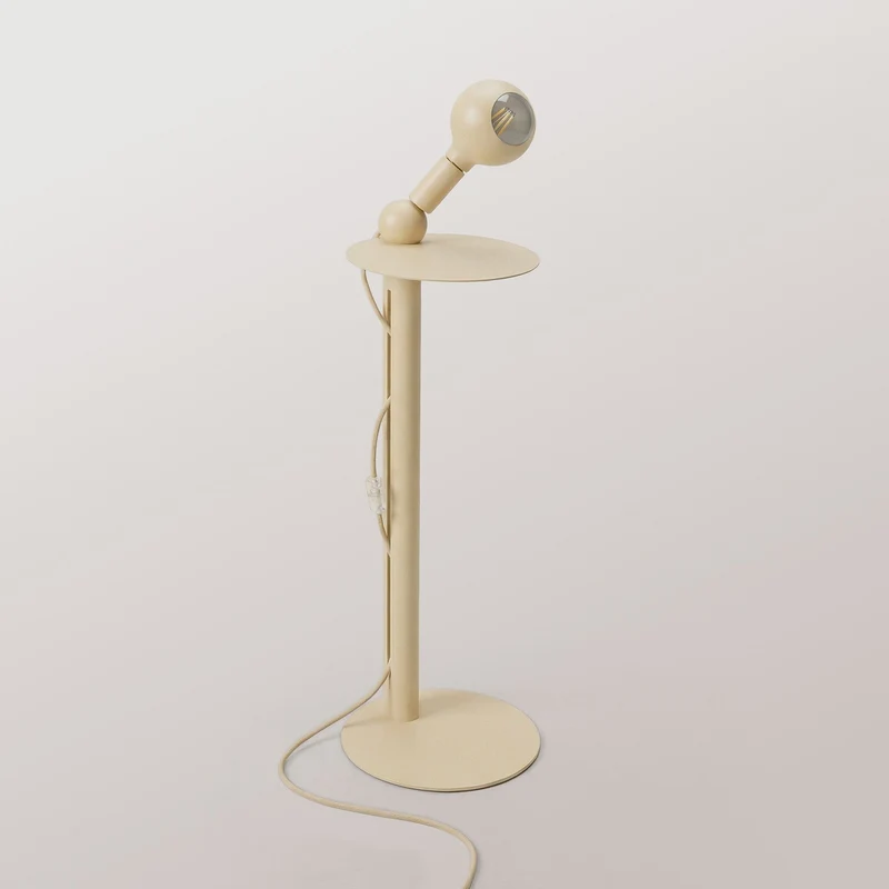 Rocco - Lampe sur pied avec ampoule Camo - Crème