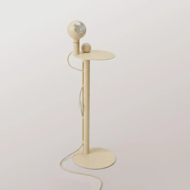 Rocco - Lampe sur pied avec ampoule Camo - Crème
