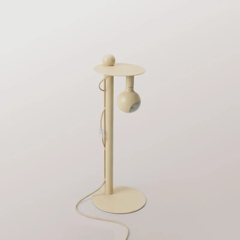 Rocco - Lampe sur pied avec ampoule Camo - Crème