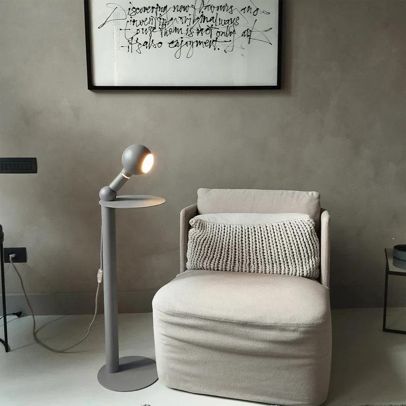 Rocco - Lampe sur pied avec Ampoule Camo - Gris