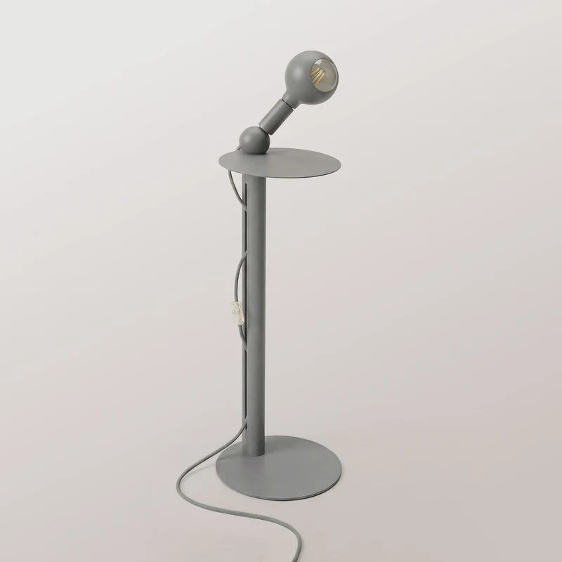 Rocco - Lampe sur pied avec Ampoule Camo - Gris