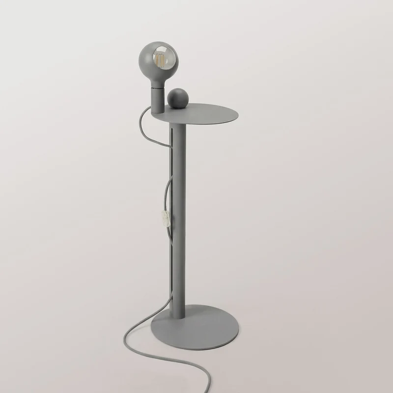 Rocco - Lampe sur pied avec Ampoule Camo - Gris