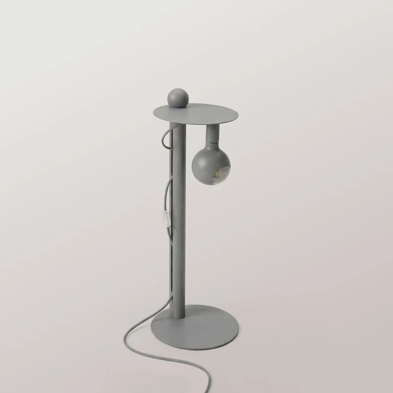 Rocco - Lampe sur pied avec Ampoule Camo - Gris
