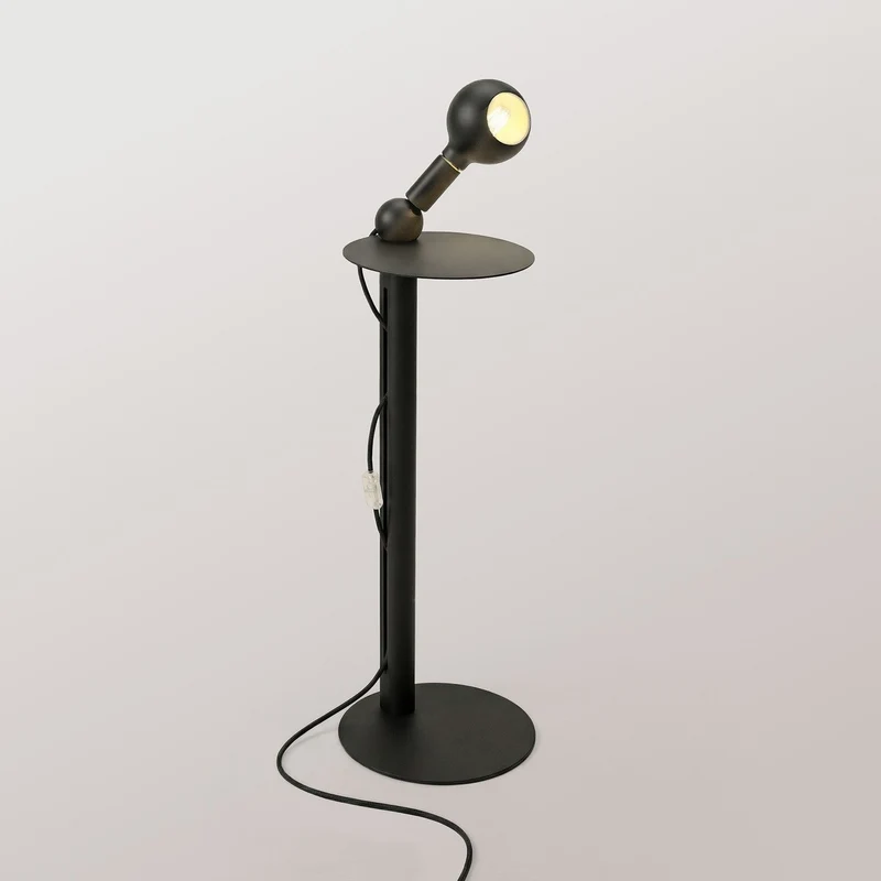 Rocco - Lampe sur pied avec ampoule Camo - Noir