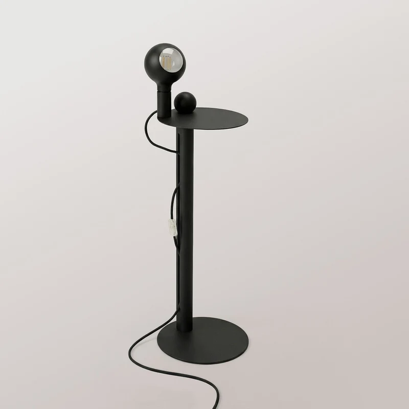 Rocco - Lampe sur pied avec ampoule Camo - Noir