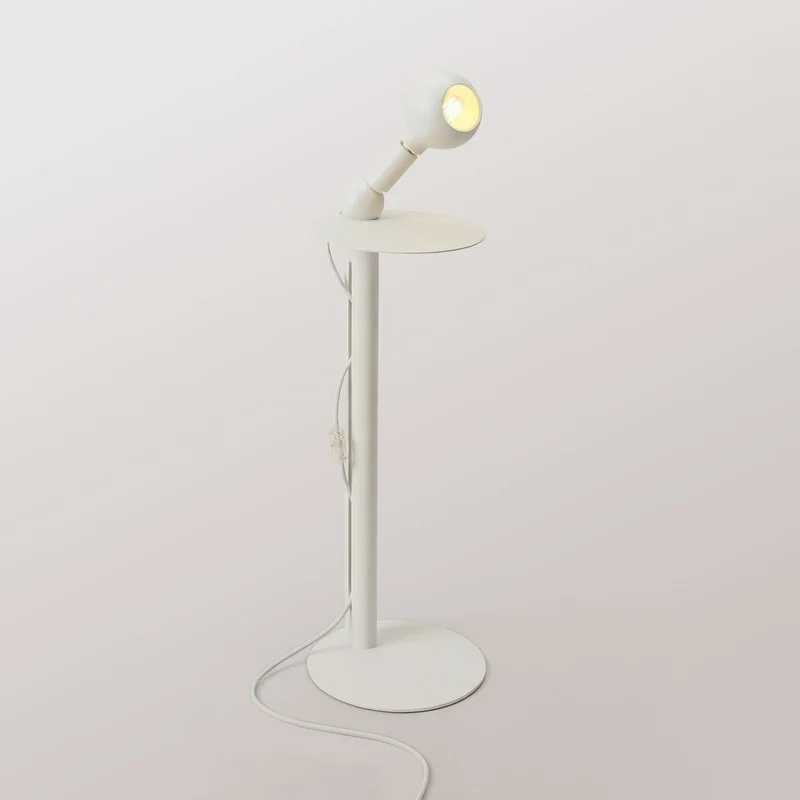Rocco - Lampadaire avec Ampoule Camo - Blanc