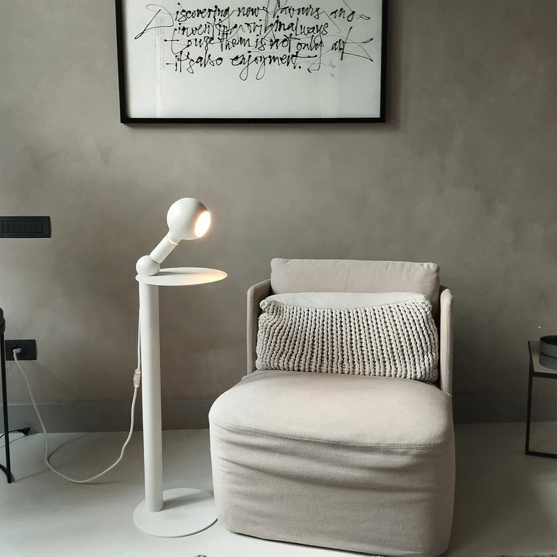 Rocco - Lampadaire avec Ampoule Camo - Blanc