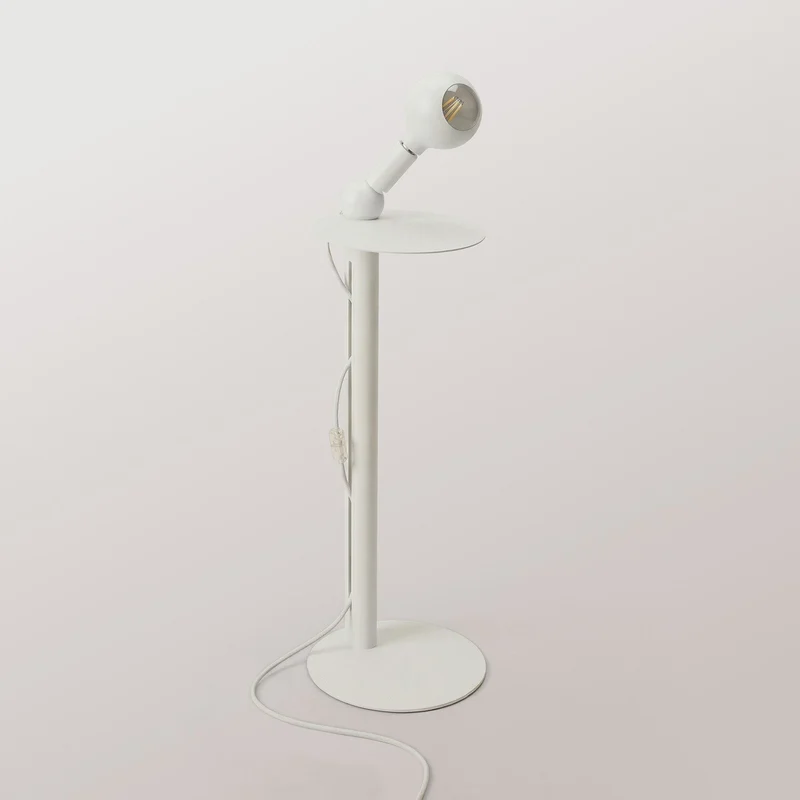 Rocco - Lampadaire avec Ampoule Camo - Blanc