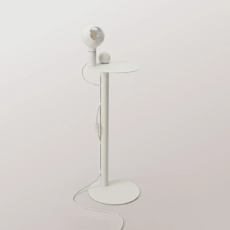 Rocco - Lampadaire avec Ampoule Camo - Blanc