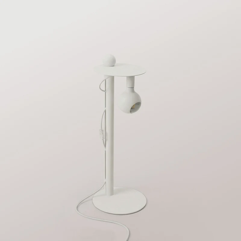 Rocco - Lampadaire avec Ampoule Camo - Blanc