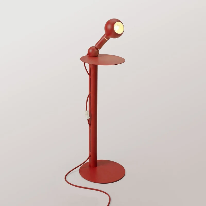 Rocco - Lampe sur pied avec ampoule Camo - Rouge
