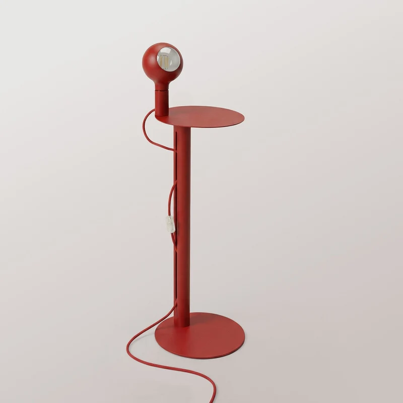 Rocco - Lampe sur pied avec ampoule Camo - Rouge