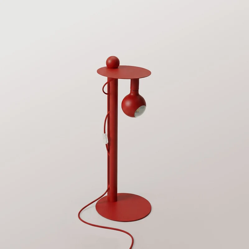 Rocco - Lampe sur pied avec ampoule Camo - Rouge