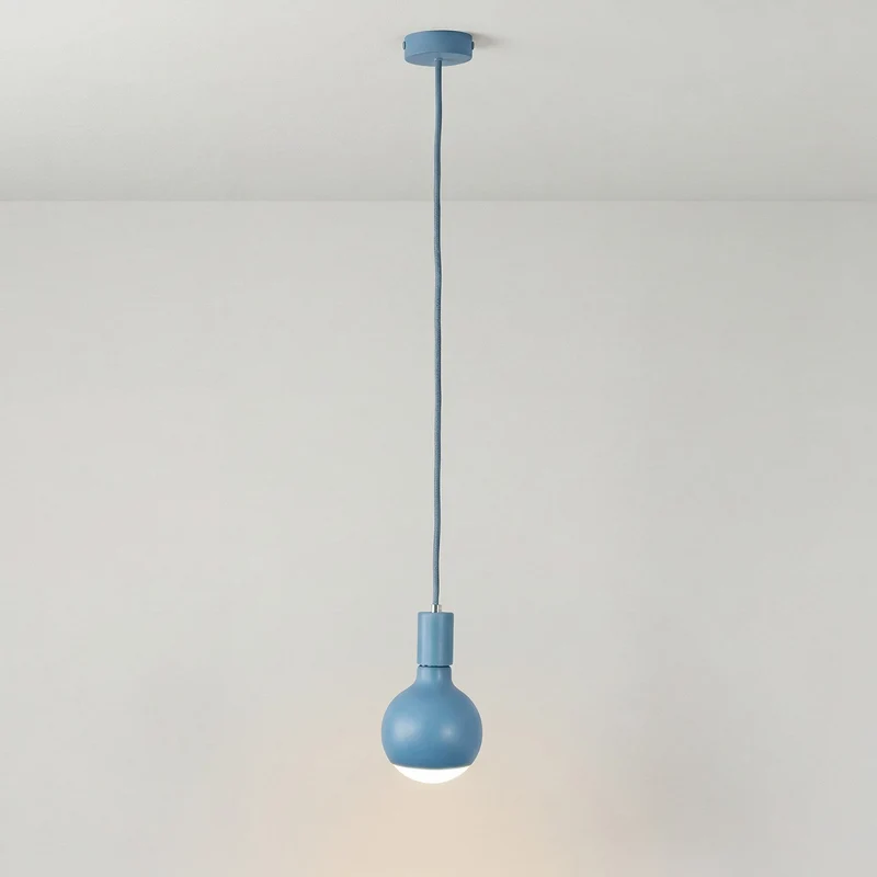 Lampe à suspension Filotto Métallique avec ampoule Lucia - Bleu