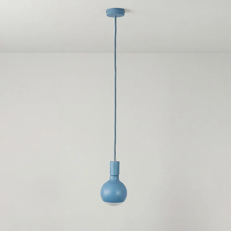 Lampe à suspension Filotto Métallique avec ampoule Lucia - Bleu