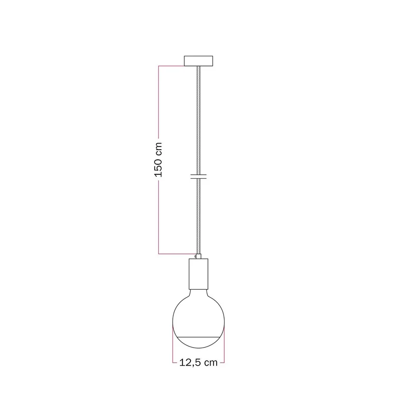 Lampe à suspension Filotto Métallique avec ampoule Lucia - Bleu