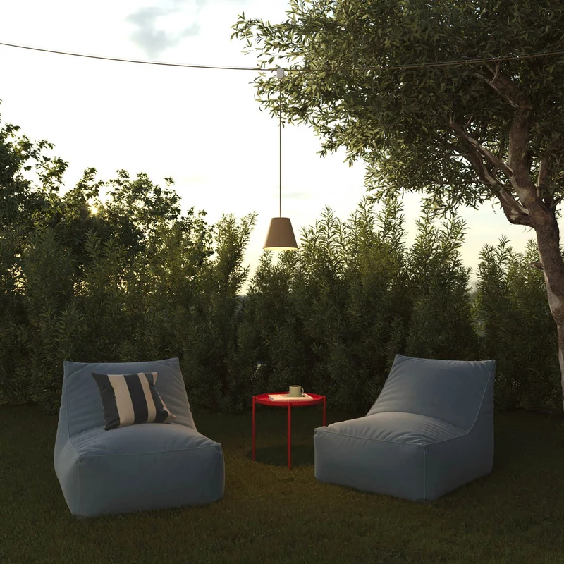 Abat-jour Impero d’extérieur en PVC Bernice taupe avec douille E27 - Made in Italy
