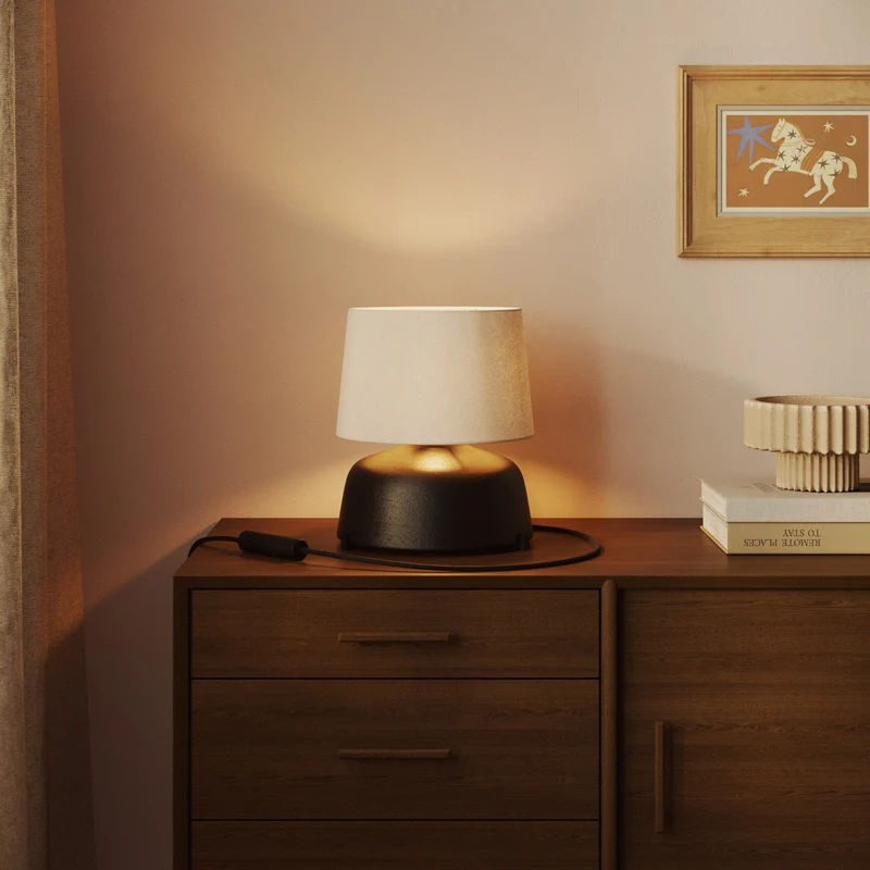 Abat-jour Athena avec douille E27 pour lampe de table ou lampadaire - Made in Italy - Laine Sable