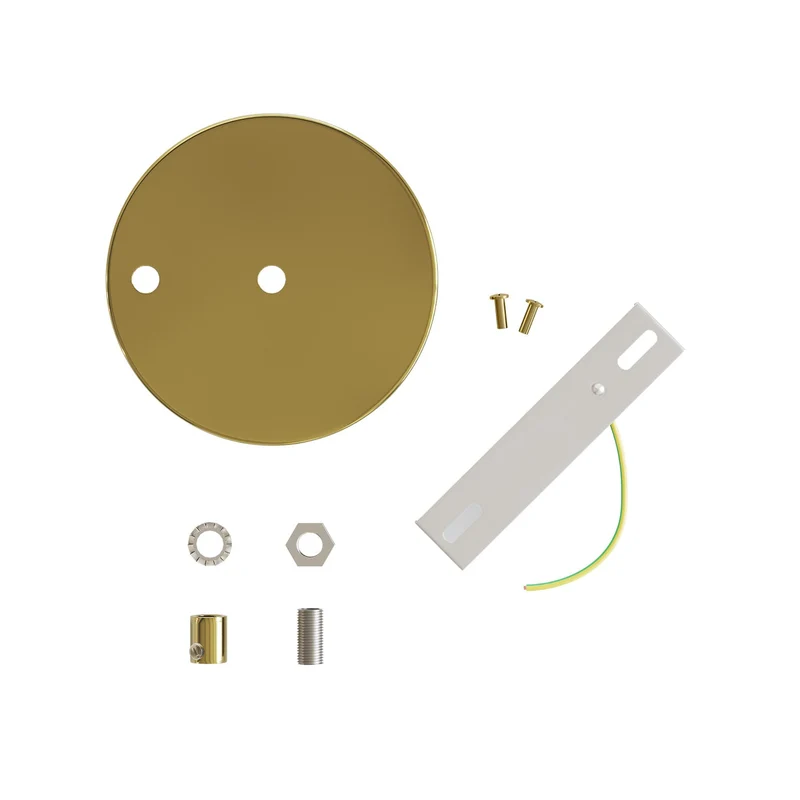 Kit pavillon cylindrique en métal Ø 120 mm à 2 trous centraux et décentrés - Laiton